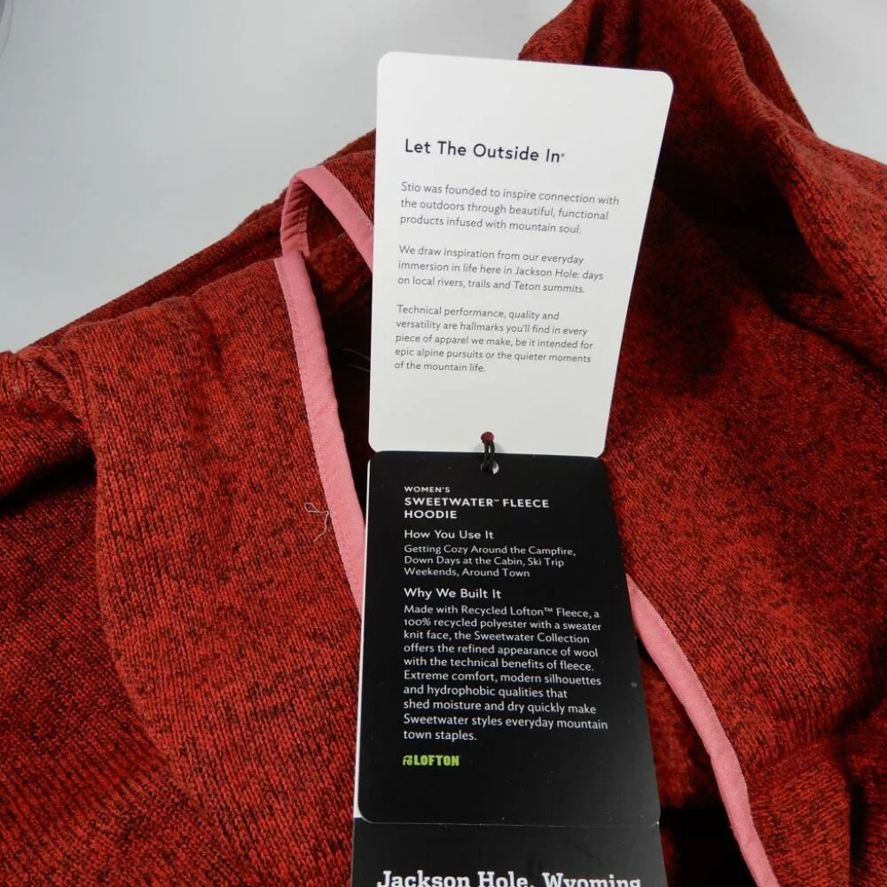 Stio Sweetwater Fleece Hoodie Size S Autumn Red Heather NEW $139 - Picture 12 of 12